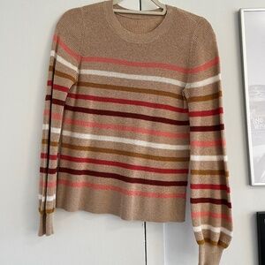 Loft striped sweater in light brown / tan